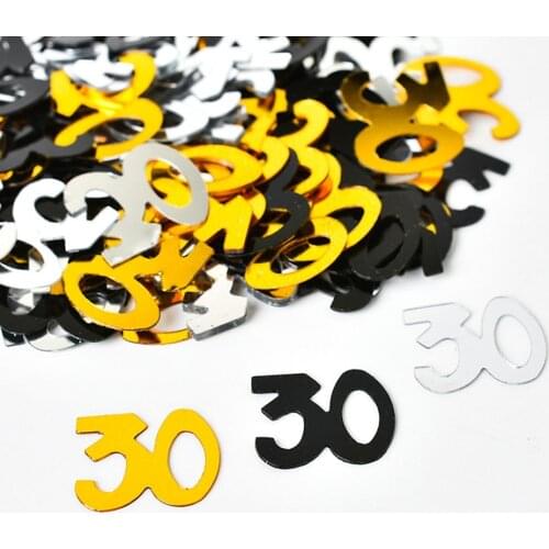 15g/bag Mixed Colors PVC Gold Silver Black Stars Mini 30 40 50 60 Confetti Happy Birrthday Party Decorations Baby Shower Supply