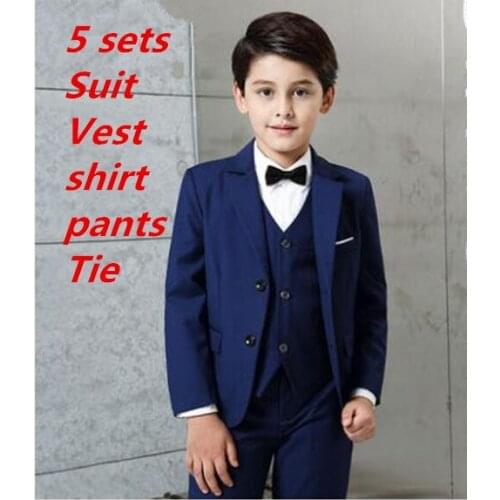 2017 new arrival fashion baby boys kids blazers boy suit for weddings prom formal 5 packs navy blue dress wedding boy suits
