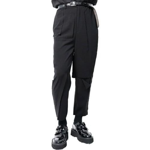 2021 Men clothing Hair Stylist fashion The burr is broken by a hole in the hole Ninth Pants plus size costumes 27-46