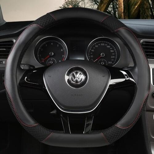 38cm D Shape Car Steering Wheel Cover Non-slip PU Leather for POLO GOLF 7 Scirocco Suzuki Swift Nissan Rogue High Quality