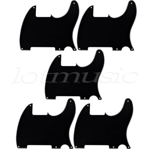 5Pcs Black Electric Guitar Pickguard 3-Ply Scratch Plate For Fender Tele Guitar Replacement