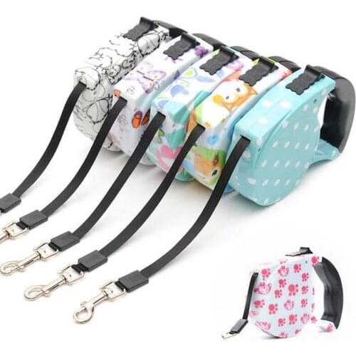 50 pieces 5 Meters Long Retractable Leash Lead Strap Dog Leash Rope Multicolor Automatic Adjustable Chain Free Shipping ZA3746