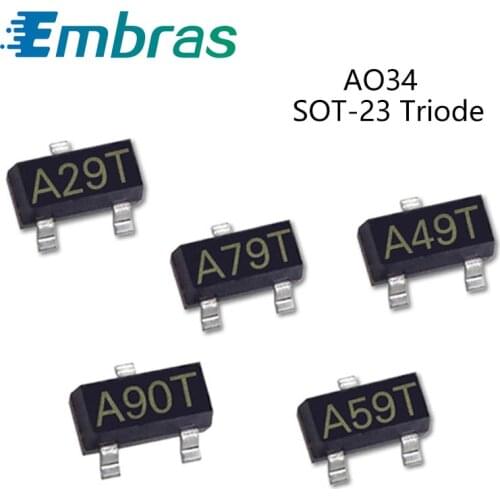 50Pcs SMD P Channel Triode Transistor AO3406 A69T A03407 A79T A03409 A90T A03422 ARKV A03400 A09T A03401 A19T SOT-23 IC A0340