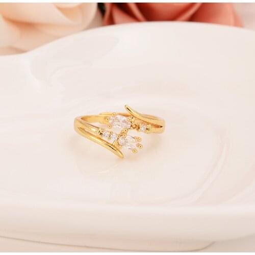 Bangrui Rounds Cubic Zirconia Paved Engagement Rings Sets Gold Color Crystal Wedding Jewelry For Women