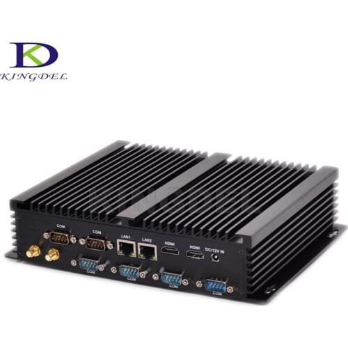 Fanless Mini Industrial Computer Barebone PC Intel Core i5 4200U 8G RAM Desktop PC 2*Intel Gigabit Lans HTPC 2*HDMI 6*COM RS232