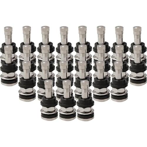 25Pieces BOLT IN TR416 Metal Valve Stems Fits for .453" & .625" Rim Holes Long 1 1/2 " Rated for 130 PSI Size:1.7" L x 0.75" W