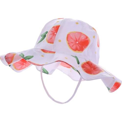 Toddler Kid Summer Sun Hat Fruit Print Outdoor Children UV-proof Fishermans Hat