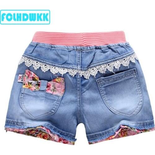 2-12year Baby Girls Jeans Shorts 2019 Flower Girls Clothes Summer Girl Short Pants For Kids Jeans For Children Denim Shorts