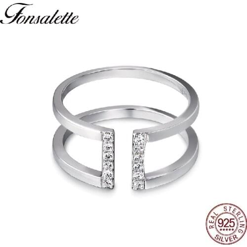 Fonsalette Rings With Cubic Zirkonia For Women