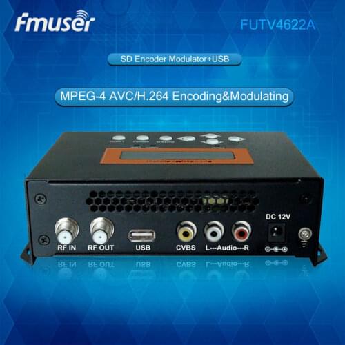 FUTV4622A DVB-T MPEG-4 AVC/H.264 SD Encoder Modulator (Tuner,CVBS/RCA in; RF out) with USB Upgrade for Home Use