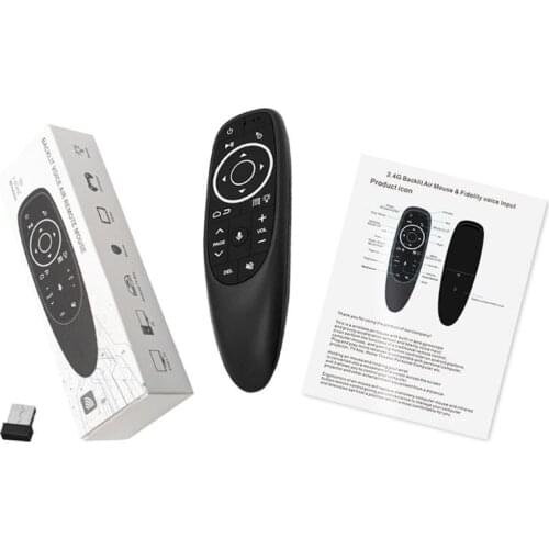G10S Pro Voice Control Air Mouse with Gyro Sensing Mini Wireless Smart Remote Backlit For Androi d tv box PC