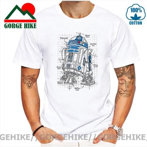 GorgeHike Vintage Printed Men T Shirt Summer Cotton T shirt R2D2 Plan Tee O-Neck Short-Sleeve Women T-Shirt Funny Harajuku shirt