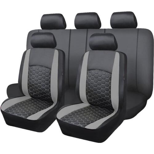 Delux PVC car seat covers set double laminated embroidery airbag compatible rear bench split 40/60 50/50 60/40 SUV