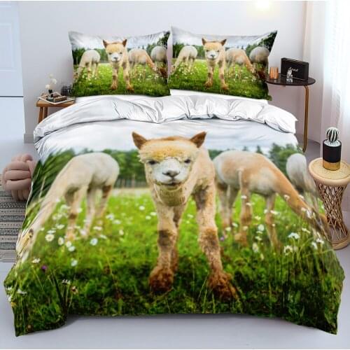 3D Custom Duvet/Quilt/Comforter Cover Set Lovely Alpacas Bedding sets Animal Bed Linen 140x210cm King Queen Size Home Texitles