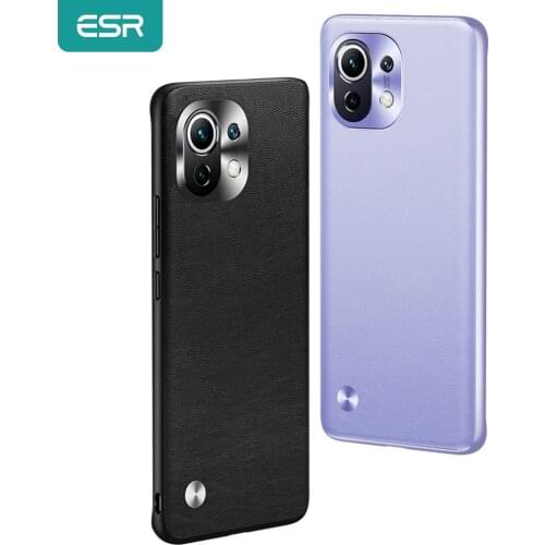 ESR Leather Case for Xiaomi 11 Back Cover for Mi 11 Luxury Phone Case for Xiaomi 11 Full Cover Silicone Bumper Case Shockproof