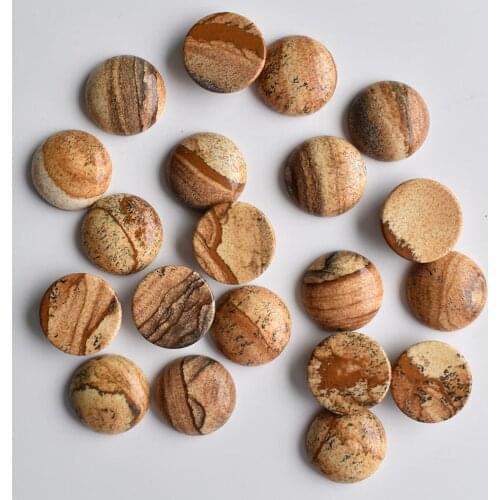 2020 Fashion hot selling good quality natural picture stone round cabochon beads 20mm 24pcs/lot Wholesale free shipping