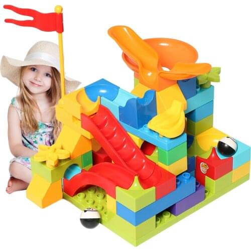 Big Size Building Blocks Set Maze Balls Slideway Blocks Construction Figures Compatible Brand Blocks Toys For Children Kids Gift