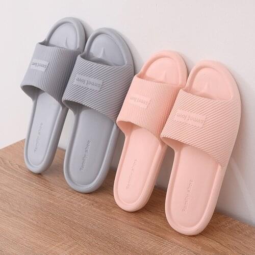 Bathroom Non-slip Slippers Fashion Thick Sole Soft EVA Indoor Slide Sandals Casual Beach Unisex Platform Men Women Home Shoes