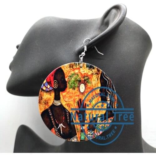 2019 Newest African Women wooden earrings