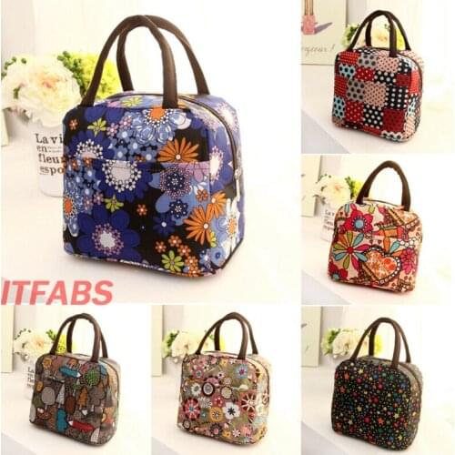 Portable Print Insulated Lunch Bag For Women Men Kids Thermos Cooler Adults Tote Box