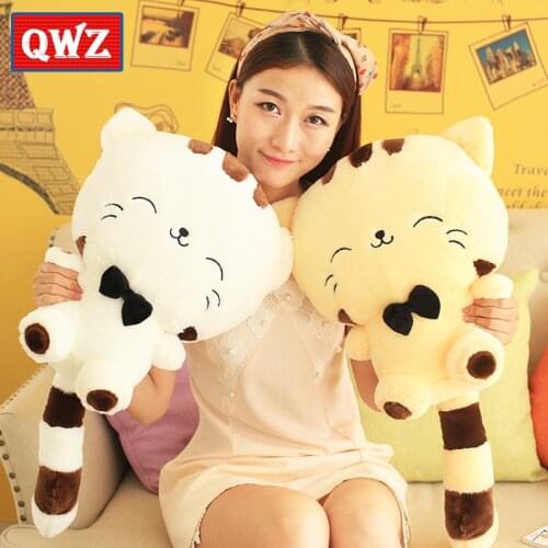 QWZ Hot Lovely Big Face Smiling Cat Stuffed Plush Toys Soft Animal Dolls Factory Lowest Price Best Gifts for Kids High Quality