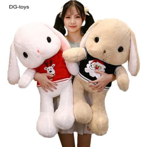 35-105cm Xmas reindeer Elk Santa Claus sweater Dressing Bunny Plush Toy Big hanging Ears Rabbits stuffed animals Christmas Gift