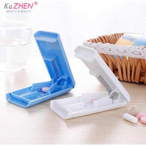 Tablet Pill Cutter Splitter Medicine Storage Splitters Cut Slicer Home Portable Pill Cases Dispenser Random