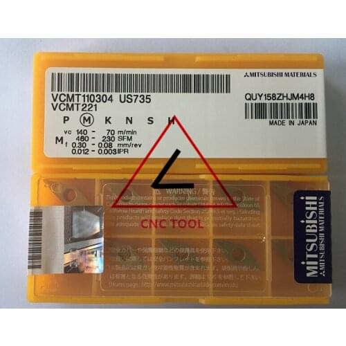 VCMT 110304 US735 10pcs original Mitsubishi turning insert DIAEDGE