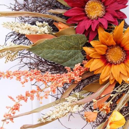 23.6 Inch Front Door Wreath Sunflower Wreath Christmas Wreath Front Door Wreath