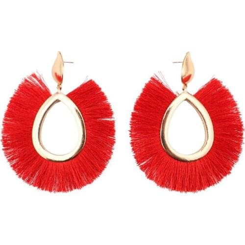 Gold Color Metal Alloy Big Pendant Drop Statement Earrings for Women Florate Brand Dangle Tassel Earrings Christmas Gift Jewelry