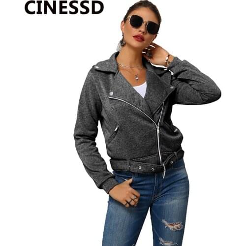 CINESSD Women Autumn Winter Coats Jackets Turn Down Collar Long Sleeves Cashmere Hoodies Sweatshirts Cardigan Zipper Pocket Coat