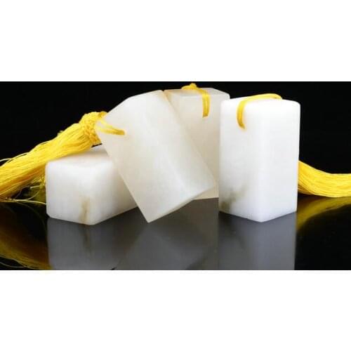 1.5x3.5x5CM Practice Chapter Seal Stone Stamp Dandong Dark Green Frozen Flat 10pc