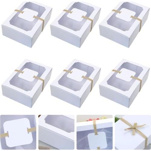 1 Set of Cake Wrapping Box Cupcake Packing Box with Transparent Window Party Gift Packaging Box Supplies