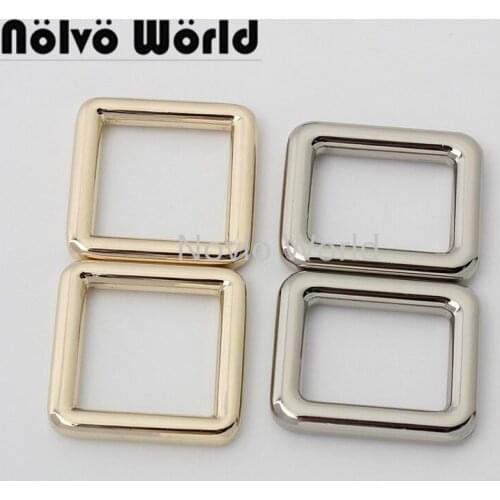 10-50pcs 2 sizes 3 colors 20mm 21mm inner die casting polished metal square buckles for luggage suitcase accessories