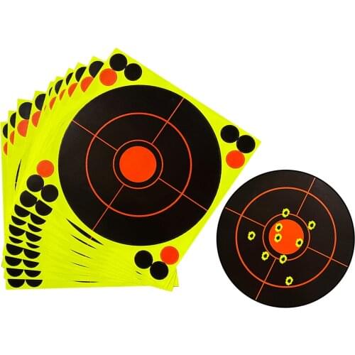 10pcs 8inch Round Target Hunt Shooting Practice Splatter Targets Reactive Burst Bright Fluorescent Yellow Targets Accessories