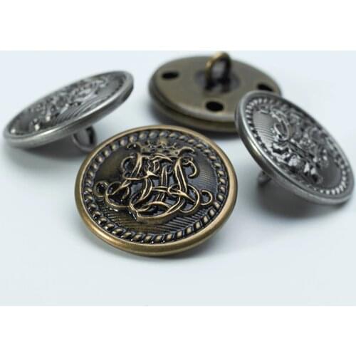 100sets/lot DIY classic suit coat clothing button sewing accessories vintage bronze silver color pattern carved