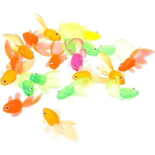 20pcs Rubber Simulation Small Goldfish Gold Fish Kids Toy Decoration Bath Toy