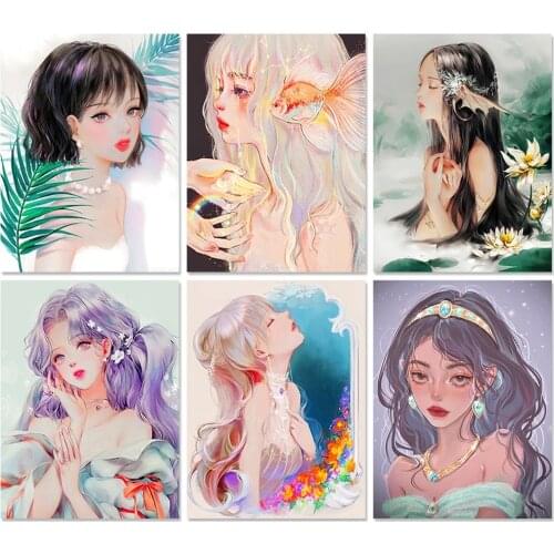 2021 Diamond Painting Disney 5D Diy Painting Cartoon Princess Portrait Inlaid Embroidery Full Round Diamond Decorative Painting