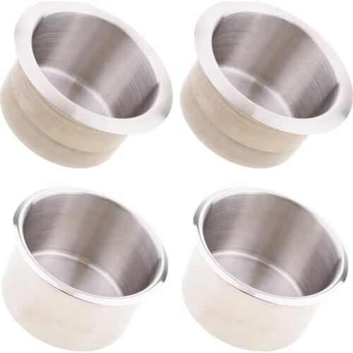 4x Stainless Steel Cup Drink Holder For Car Boat Truck Camper 90x55mm & 85x55mm