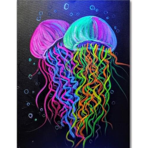 Jellyfish diamond painting abstract art wall poster 5D Diy mosaic cross stitch full diamond decoration handmade gift
