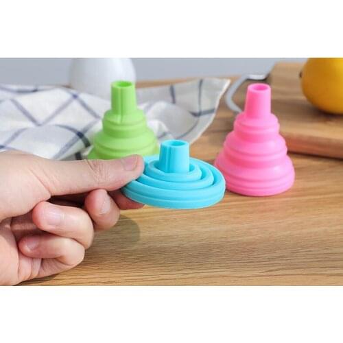 Free shipping Mini Silicone Collapsible Funnel Foldable Funnel for Liquid Transfer free shipping with good quality