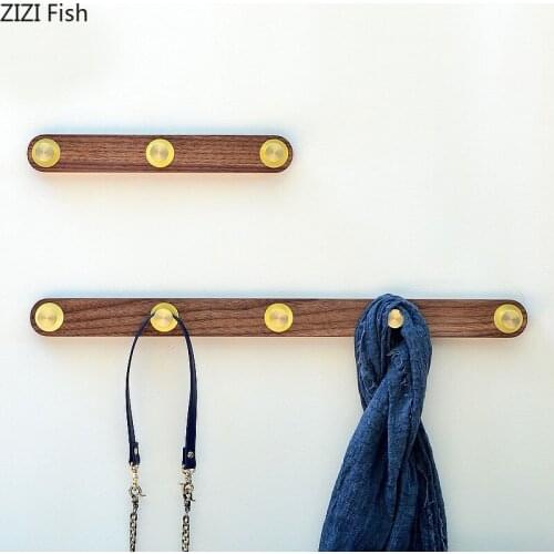Black Walnut Coat Rack Solid Wood Umbrella Hang Rack Wall-mounted No Punching Installation Hanging Home Decoration Accessories