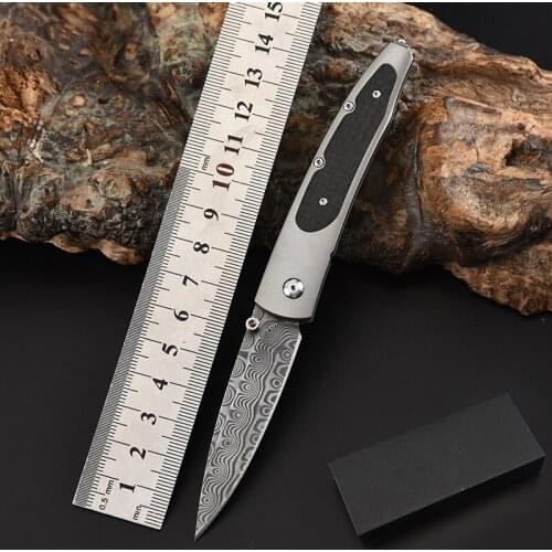 D2/Damascus Steel Outdoor Folding Knife Self-preservation Survival Knife Multifunctional Survival Folding knives