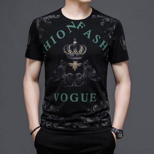 Mens Short-sleeved T-shirt Mens Summer New Round Neck Printing Mens Compassionate Fashion Casual Summer Clothes Men