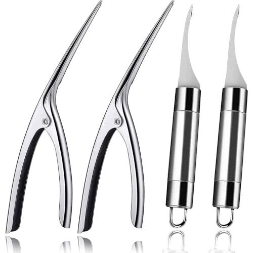 Shrimp Deveiner Tool and Peeler Stainless Steel Shrimp Cleaner Knife Fast Seafood Cleaning Kitchen Tools Supplies Accessories