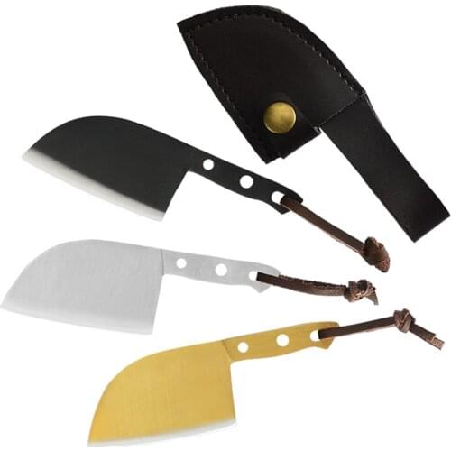 Outdoor Pocket Butcher Knife Keychain Camping Knife Kitchen Mini Portable Edc Fixed Blade Cutter Knife Crafts Gift Knife Sheath