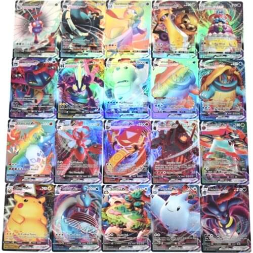 100PCS Pokemon Cards V VMAX Toy Non Repeat Shining English Cards Game Battle Carte Trading Children Pokemon English Card Toys
