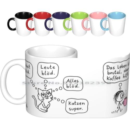 Coffee Cat Mug Ceramic Mugs Coffee Cups Milk Tea Mug Cat Cats Coffee Morning Coffee Motivation Comic Funny Islieb Creative