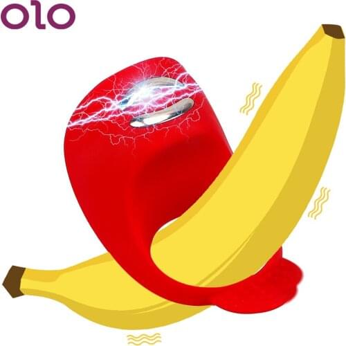 OLO Electric Shock Ring Penis Ring Vibrator Cock Vibrating Rings Penis Erections Massage Delay Ejaculation Sex Toys for Man