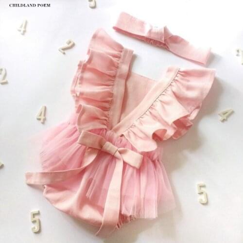 Baby Girl Romper Newborn Lace Princess Baby Clothes Girl Sleeveless Baby Romper Sunsuit Jumpsuit Infant Baby Jumpsuit 0-18M